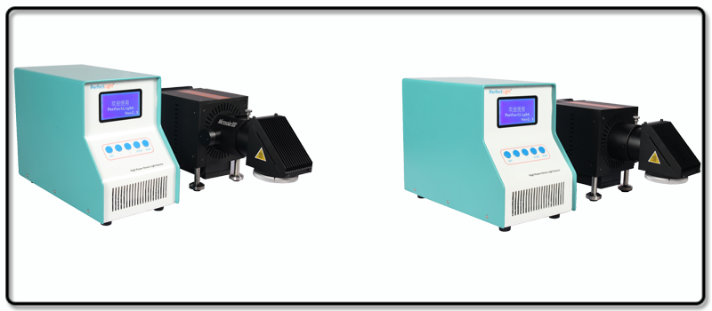 Microsolar 300 Xenon Lamp Light Source (left) PLS-SXE 300D 300DUV Xenon Lamp Light Source (right).png