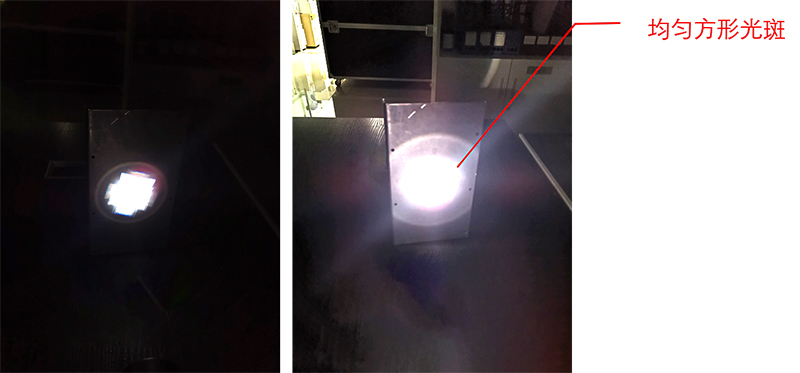 Figure 5. Comparison of Light Spots Before and After Focusing on the PLS-FX300HU High-Uniformity Integrated Xenon Lamp Light Source