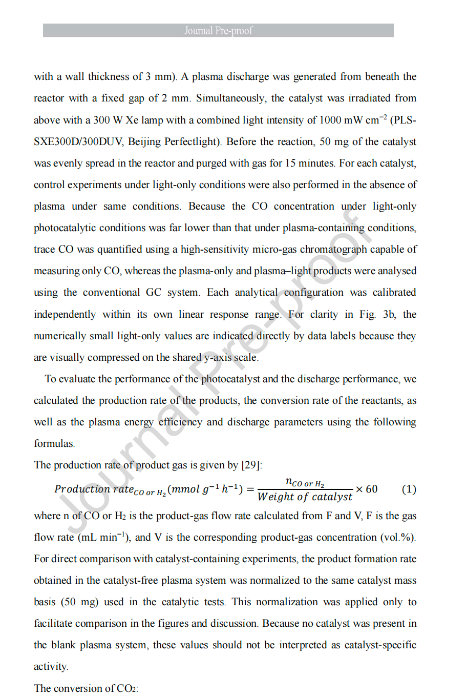 Perfectlight PLS-SXE300D 300DUV 300 W Xe lamp used in plasma photocatalytic CO2 conversion