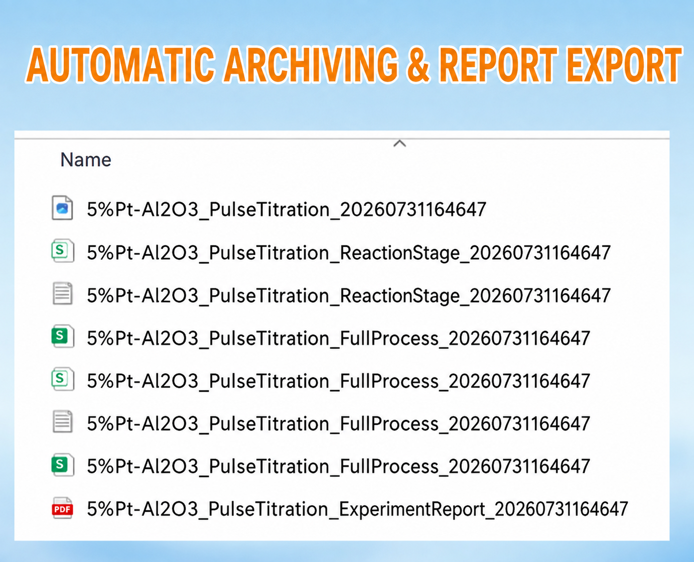 English automatic archiving and report export file list