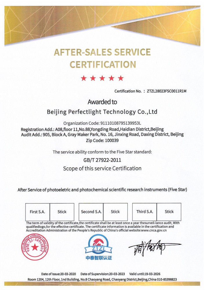 After-sales Service System Certification Certificate